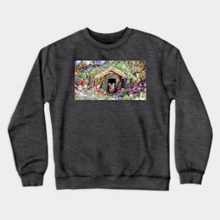 christmas mice at winter  log cabin very festive Crewneck Sweatshirt